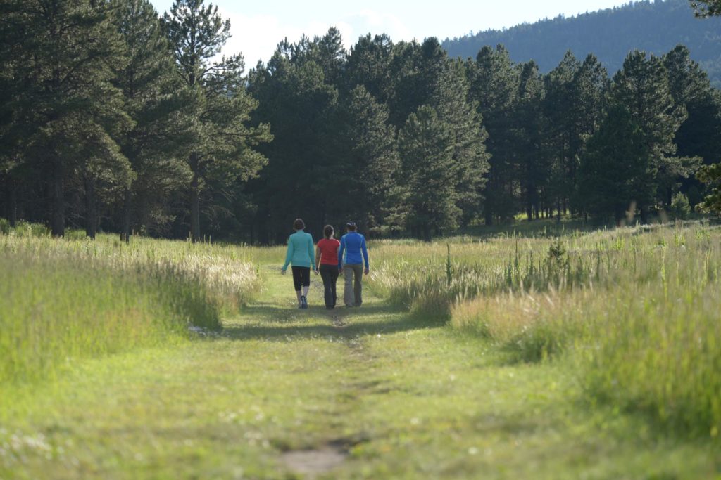 A group of women hiking the greenbelt trails