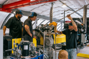 Checking the braking systems with engineers from Leitner-Poma of America.
